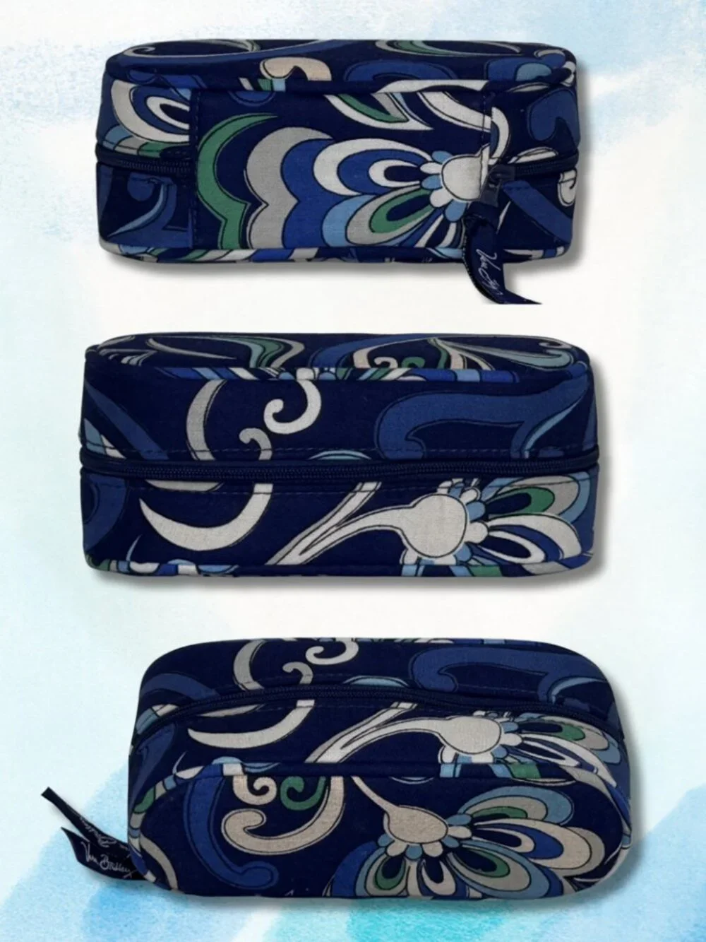 Vera Bradley Mediterranean Blue Zip Case Retired 2008 Y2K Accessory Show more li